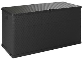 43711 vidaXL Градински сандък за съхранение антрацит 120x56x63 см PP ратан