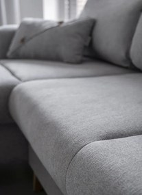 Светлосив ъглов разтегателен диван, ляв ъгъл Scandic Lagom - Miuform