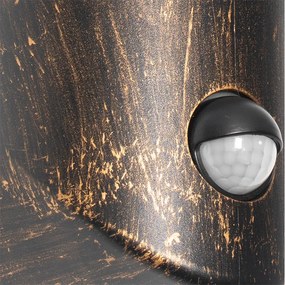 Външна стенна лампа антично злато IP54 с датчик за движение - Kiki