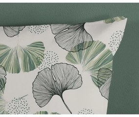 Зелено и кремаво памучно спално бельо за единично легло 140x200 cm - Good Morning