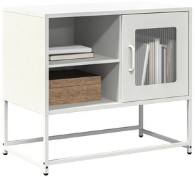 853391 vidaXL ТВ шкаф, бял, 68x39x60,5 см, стомана