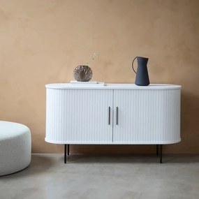 Бял скрин с плъзгащи се врати 120x76x45 cm Nola – Unique Furniture