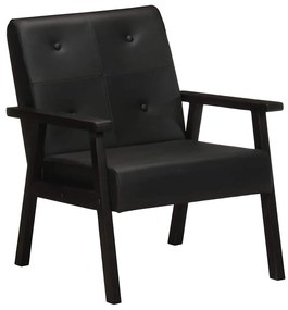 247642 vidaXL Фотьойл, черен, естествена кожа