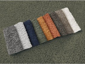 Зелен ъглов диван от прежда с примки от букле (ляв ъгъл) Azra – Bobochic Paris