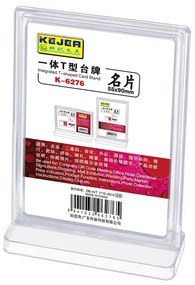 KEJEA Информационна поставка, Т образна, вертикална, 90 х 55 mm, прозрачна