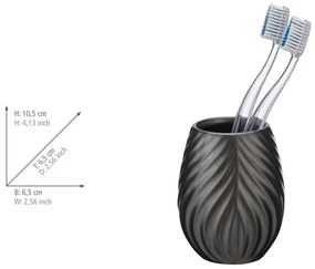 Антрацитна керамична чаша за четки за зъби Idro – Wenko