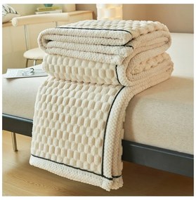 Изключително меко плюшено одеяло - крем 180 x 200 cm