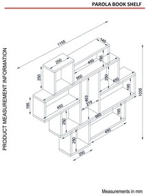 Бял стенен рафт Parola - Tera Home