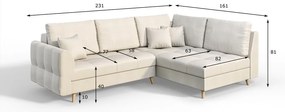 Кремав ъглов диван (десен ъгъл) Ariella - Ropez