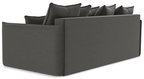 Тъмносив кадифен разтегателен диван с място за съхранение 225 cm Hula – Makamii