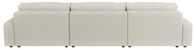 Кремав ъглов диван с място за съхранение от рипсено кадифе Sara – Ropez