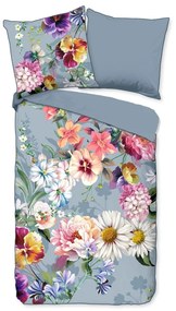 Сиво спално бельо от органичен памук за двойно легло Sunflower, 200 x 220 cm Organic - Descanso