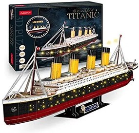 Cubic Fun - Пъзел 3D Кораб Titanic 266 части LED inside
