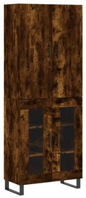 3195760 vidaXL Висок шкаф, опушен дъб, 69,5x34x180 см, инженерно дърво