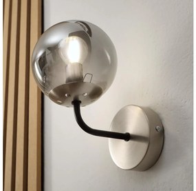 Brilagi - Настенна лампа MALIVA 1xE14/15W/230V матов хром/димно стъкло
