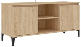 805971 vidaXL ТВ шкаф с метални крака, сонома дъб, 103,5x35x50 см
