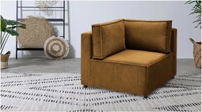 Променлив модул за диван от велур в цвят горчица Nihad modular - Bobochic Paris