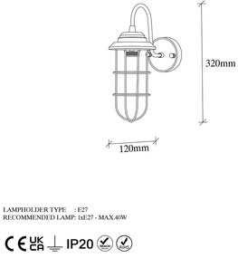 Стенна лампа в черно и златисто ø 10 cm Mahoni – Opviq lights