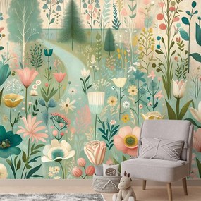 Тапет – Пастелна цветна поляна