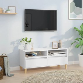 831893 vidaXL ТВ шкаф, бял, 100x34,5x44,5 см, инженерно дърво
