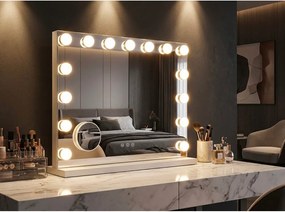 Стенно огледало със светлина и рафт 55x43 cm Hollywood – Mauro Ferretti