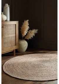 Кръгъл килим от юта в естествен цвят 133x133 cm Capri - Flair Rugs