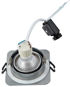 Комплект от 6 заоблени вградени спота Gunmetal GU10 50mm регулируеми IP44 - Alberto