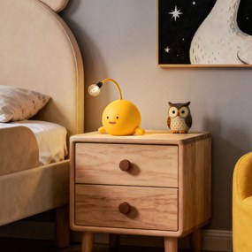 Модерна настолна лампа жълта с включен LED акумулатор - Bulby