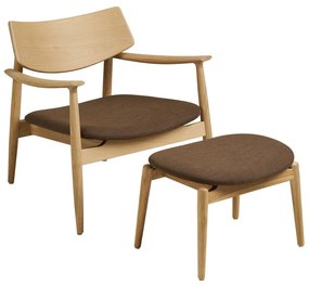 Кафяв фотьойл с табуретка Olvera – House Nordic