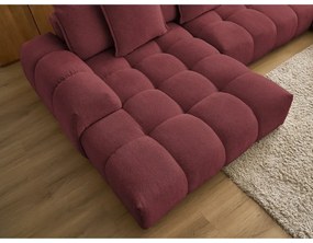 Бордо шенилов сгъваем/с място за съхранение ъглов диван (десен ъгъл/U форма) Everest – Bobochic Paris