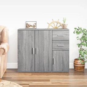 823275 vidaXL Сайдборд, сив сонома, 91x29,5x75 см, инженерно дърво