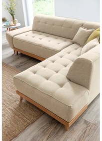 Бежов ъглов разтегателен диван десен ъгъл Dazzling Daisy - Miuform