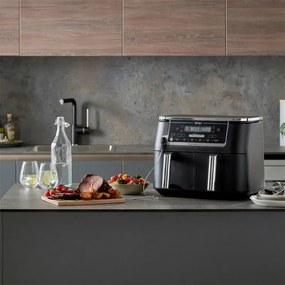 Двоен фритюрник с горещ въздух Ninja AF451EU, 2470W, 9.5 л, 6 програми, Независими зони, Синхронизация, Черен