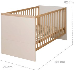 Бежово/в естествен цвят детско креватче 70x140 cm с регулируема височина Jil – Roba