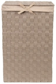 Кафяв кош за пране с капак Кош за пране Linen, височина 60 cm - Compactor