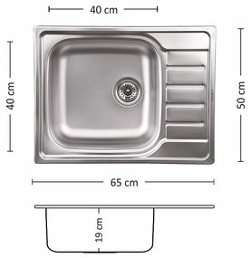 Leks COMPACT BB 65.1 SI Кухненска мивка за вграждане