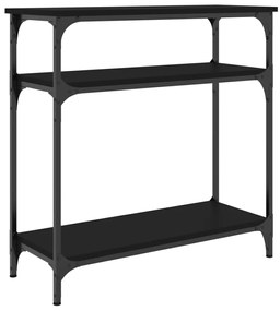 834040 vidaXL Конзолна маса, черна, 75x29x75 см, инженерно дърво