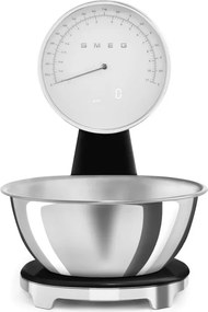 Кухненска везна Smeg KSF01BLWW, Аналогов и дигитален дисплей, До 5 кг/5 л, ТАРА, LED дисплей, Противоплъзгаща се основа, Автономия до 36 часа, Черен