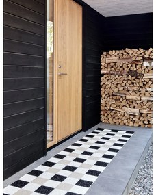 Черна и кремава пътека за открито и закрито 70x300 cm Pix Black Vanilla – Pappelina