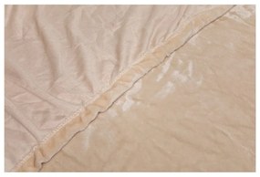 Бежов чаршаф от микроплюш , 180 x 200 cm - My House