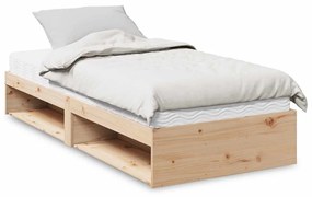 3324598 vidaXL Дневно легло с матрак, 80x200 см, борово дърво масив