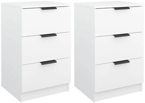811269 vidaXL Нощни шкафчета, 2 бр, Бял, 40x36x65 см