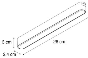 Модерен черен релсов прожектор 1-фазов 10W 3000K - Magnetic Marra