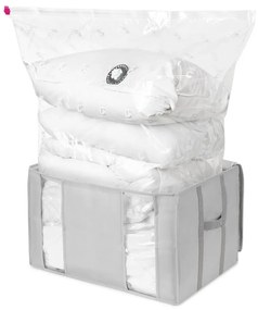 Вакуумна подсилена текстилна кутия за съхранение на дрехи 56x42x33 cm Granit – Compactor
