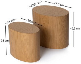 Комплект масичка за кафе Elipse, цвят Дъб