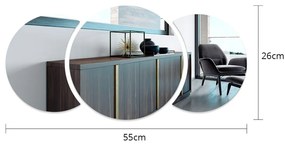 Стикер за стена 26x26 cm Half-moon Mirror - Ambiance