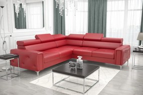 Ъглов диван Almeria I LTHR -Kokkino-Left