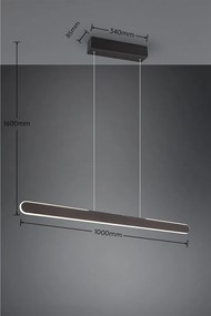 Черно висящо LED осветително тяло Helios - Trio