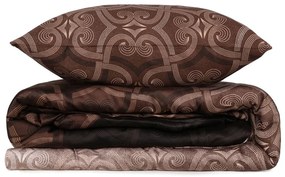Кафяво памучно спално бельо от сатен за двойно легло 200x200 cm Pandora - Mijolnir