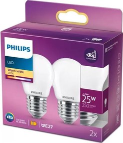 Комплект от 2 LED крушки Philips P45 E27/2,2W/230V 2700K